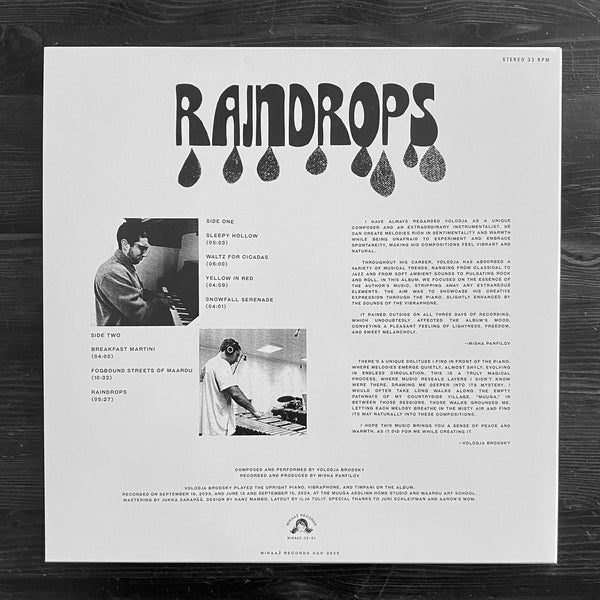 Volodja Brodsky // Raindrops LP – Tobira Records