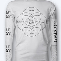 LEAVING RECORDS All Genre Venn-Diagram Long-Sleeve - WHITE - M / L / XL