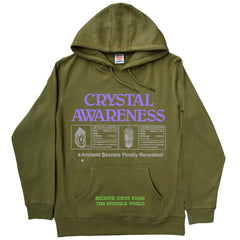 Goodbye Press // Crystal Awareness HOODIE - OLIVE GREEN - S, M, L, XL, XXL