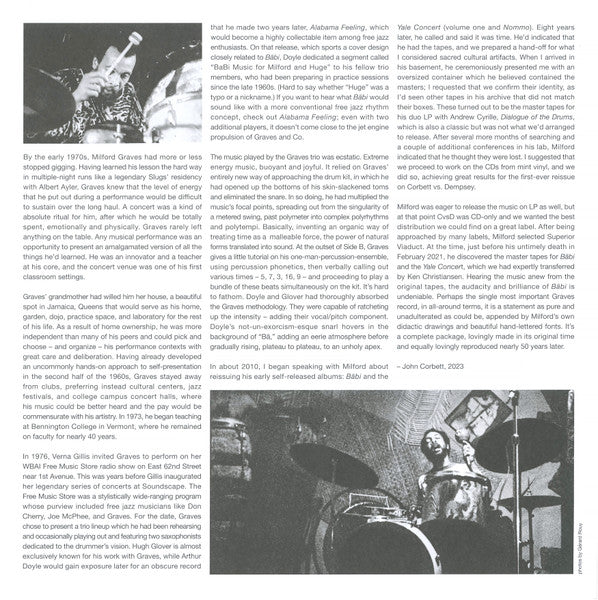 Milford Graves // Bäbi LP / 2xCD – Tobira Records