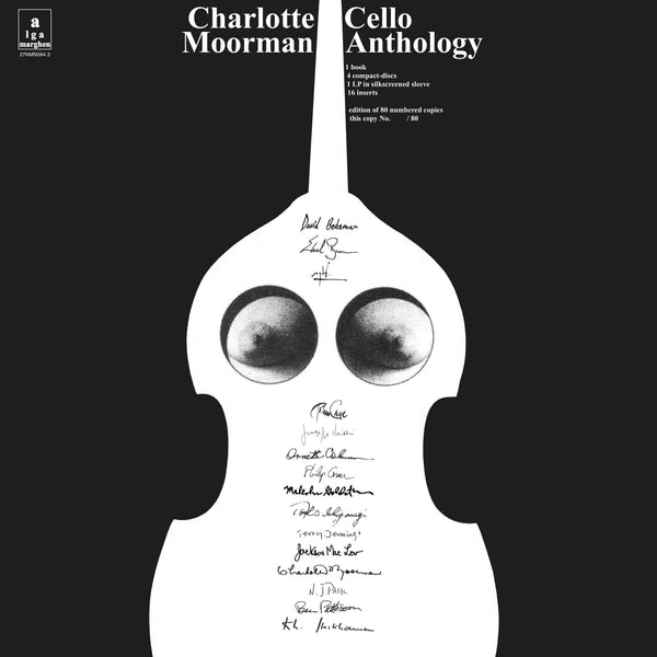 Charlotte Moorman // Cello Anthology 4xCD+BOOK+LP BOX – Tobira Records Charlotte Moorman // Cello Anthology 4xCD+BOOK+LP BOX – Tobira Records