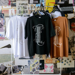 Tobira Records Oversized Silhouette T-Shirt - Kanji Logo Print