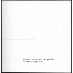 Stephen Cornford & Ben Gwilliam // On Taking Things Apart CD