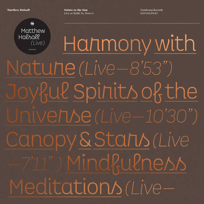 Matthew Halsall // Salute to the Sun – Live at Hallé St. Peter's 2xLP