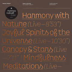 Matthew Halsall // Salute to the Sun – Live at Hallé St. Peter's 2xLP