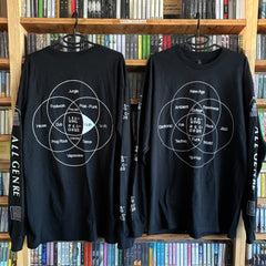 LEAVING RECORDS All Genre Venn-Diagram Long-Sleeve - BLACK - S / M / L / XL