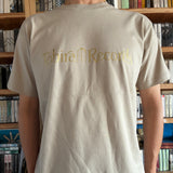 Tobira Records T-Shirt - Center Chest Logo w/ Kanji Print Reverse - MILKY GRAY