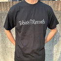 Tobira Records T-Shirt - Silver Center Chest Logo w/ Kanji Print Reverse - BLACK