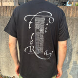 Tobira Records T-Shirt - Silver Center Chest Logo w/ Kanji Print Reverse - BLACK