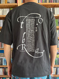 Tobira Records Oversized Silhouette T-Shirt - Smokey Black - Center Chest / Kanji Logo - L, XL, XXL