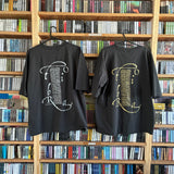 Tobira Records Oversized Silhouette T-Shirt - Smokey Black - Center Chest / Kanji Logo - M, L, XL, XXL