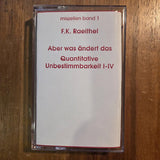 F. K. Raeithel // Aber Was Ändert Das? / Quantitative Unbestimmbarkeit I–IV TAPE